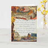 フレンズ蝶の花ミックスメディアコラージュ カード (黄色い花)