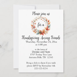 フレンズ間の感謝祭招待状 招待状