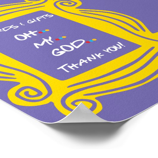 フレンズ テーマのウェディングシャワー 結婚式の感謝サイン ポスター (角)