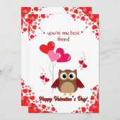 フレンズ バレンタインデー オウル ハッピーカード こども用 シーズンカード (正面/裏面)