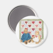 フレンズ・フォーエバー図解入りの、写真付きのテディベア マグネット (正面/裏面)