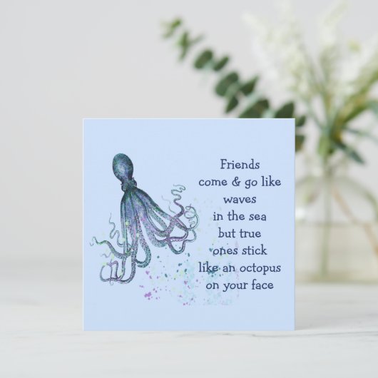 フレンズOctopusオンあなたの顔おもしろい友情引用文 カード (スタンド正面)