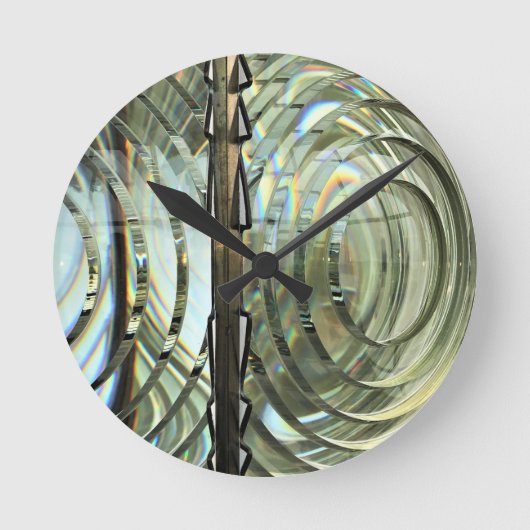 フレンセルレンズ、ケープブランコライトハウス、オレゴンコースト ラウンド壁時計 (正面)