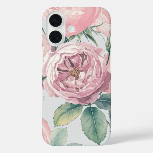フレンチウォーターカラー 薔薇柄 iPhoneケース Case-Mate iPhoneケース (裏面)