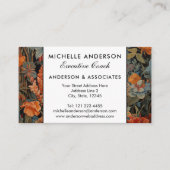 フレンチウフランスのブルドッグヴィンテージフローラ 名刺 (正面)