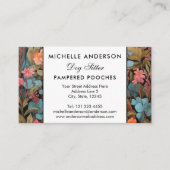 フレンチウフランスのブルドッグヴィンテージフローラ 名刺 (正面)