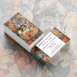 フレンチウフランスのブルドッグヴィンテージフローラ 名刺