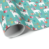 フレンチエフランスのブルドッグ誕生日 ラッピングペーパー (ロールコーナー)