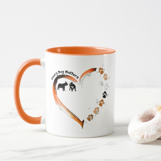 フレンチエーすべての犬の問題ゴールデンハートペットの足 マグカップ (ドーナツ)
