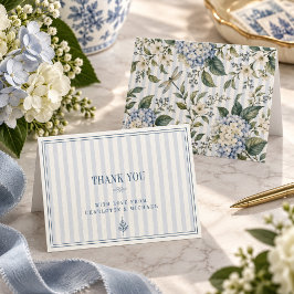 フレンチカントリーの結婚式 アジサイ トンボ サンキューカード