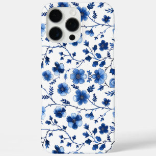 フレンチカントリーロアブルー花柄ティシュペーパー iPhone 16 PRO MAXケース
