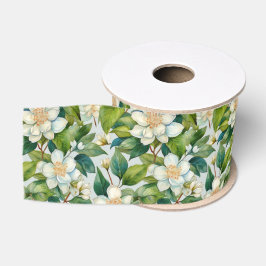 フレンチカントリー調の白いジャスミンの花 グログランリボン