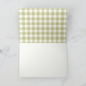 フレンチカントリー調の草原のギンガム - サージュグリーンのチェック。 案内状 (内部)