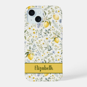 フレンチカントリー レモン ワイルドフラワー オーダーネーム iPhone 15ケース