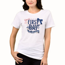 フレンチガーリーなリボンのデザインが可愛い!女子のための「学校の初日」Tシャツ