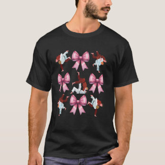 フレンチガーリーなリボン 柔術 BJJ 武道 ピンク リボン Tシャツ