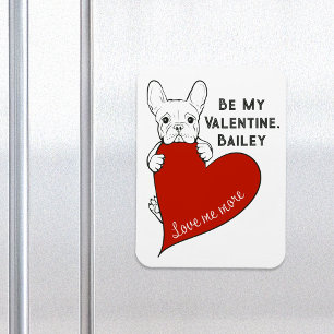 フレンチキードウィズと赤いハートBe My Valentine マグネット