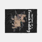 フレンチギフト|ブルドッグ贈り物フランスのの解剖 フリースブランケット (正面(横))