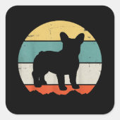 フレンチギフト |ヴィンテージフランスのブルドッグギフト スクエアシール (正面)