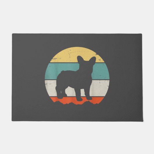 フレンチギフト |ヴィンテージフランスのブルドッグギフト ドアマット (正面)