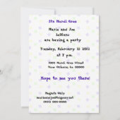 フレンチクォーターのバルコニーの謝肉祭のパーティー 招待状 (裏面)