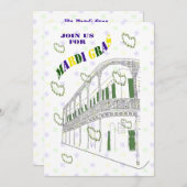 フレンチクォーターのバルコニーの謝肉祭のパーティー 招待状 (正面/裏面)