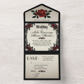 フレンチクォーター ゴシック アンティーク ゴールド オールインワン招待状 (内側)