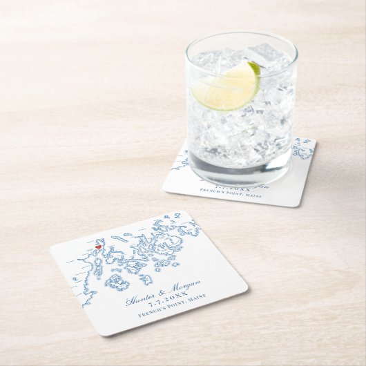 フレンチズポイントストクトン春メンマップ結婚ズ スクエアペーパーコースター (インサイチュ)