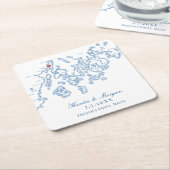 フレンチズポイントストクトン春メンマップ結婚ズ スクエアペーパーコースター (アングル)