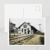 フレンチタウンNJ PRR鉄道駅1910s ポストカード (正面/裏面)