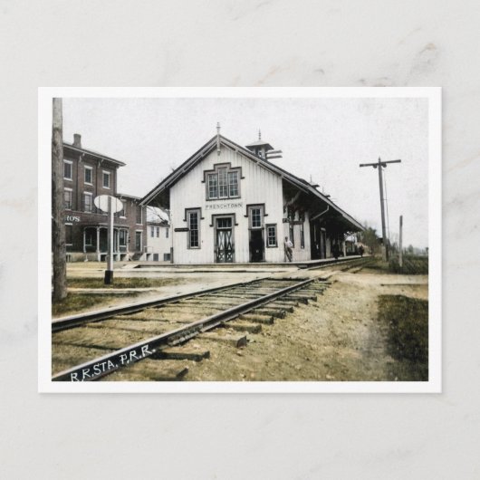 フレンチタウンNJ PRR鉄道駅1910s ポストカード (正面)