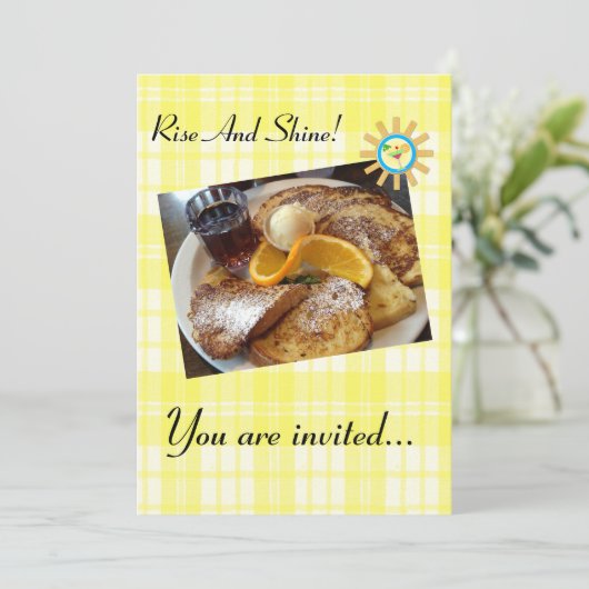 フレンチトースト - オーダーメイドの朝食招待状 招待状 (スタンド正面)