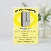 フレンチドア冷蔵庫の漫画イラスト 招待状 (スタンド正面)