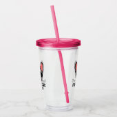 フレンチドッグママ薄紫とタンフランスのブルドッグ アクリルタンブラー (左)