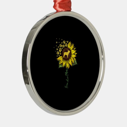 フレンチヒマワリフランスのマブルドッグ恋人ギフト メタルオーナメント (右)
