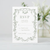 フレンチビクトリアン セージグリーン ウェディング RSVP  (スタンド正面)