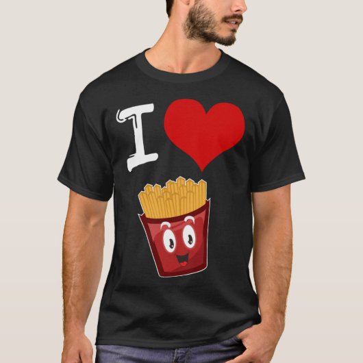 フレンチフライハートが大好き Tシャツ (正面)