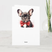 フレンチフランスのブルドッグ子犬誕生日名 カード (裏面)