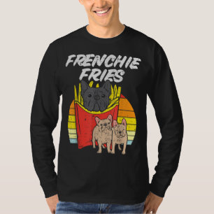 フレンチフリおもしろいーズフランスのブルドッグペットドッグ恋人 Tシャツ