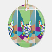 フレンチブルドッグが座っている セラミックオーナメント (左)