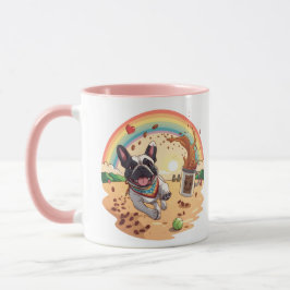 フレンチブルドッグとコーヒーの飛沫 – パウズ、 マグカップ