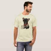 フレンチブルドッグとコーヒー Tシャツ (正面フル)