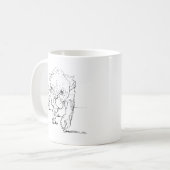 フレンチブルドッグのイラスト入りマグカップ  コーヒーマグカップ (正面左)