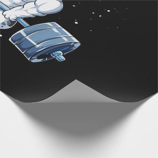 フレンチブルドッグのウェイトリフティング面白いデッドリフトジム ラッピングペーパー (角)