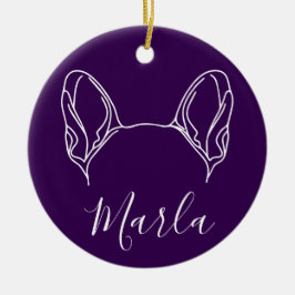 フレンチブルドッグのオーナメント (足跡) セラミックオーナメント