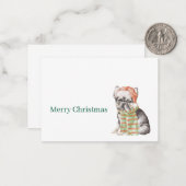 フレンチブルドッグのクリスマスカード ノートカード (正面/裏面インサイチュ)