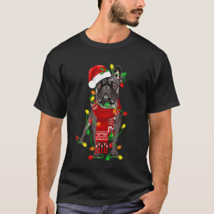 フレンチブルドッグのクリスマスツリーイルミネーション Xmas Tシャツ