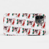 フレンチブルドッグのクリスマスパターン Case-Mate iPhoneケース (裏面(横))