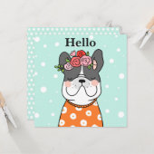 フレンチブルドッグのグリーティングカード カード (正面/裏面インサイチュ)