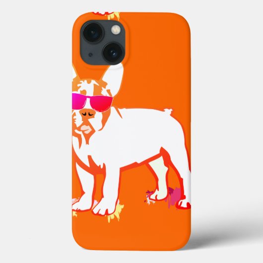 フレンチブルドッグのサングラスイラスト Case-Mate iPhoneケース (裏面)